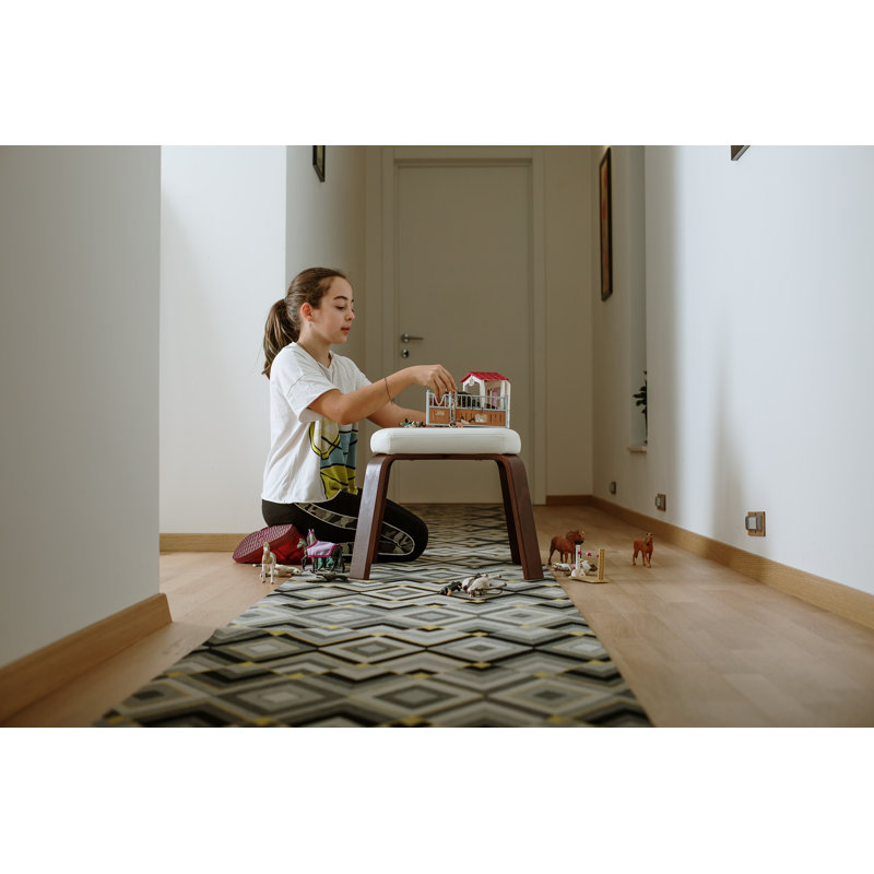 Aydelotte Solid Wood Accent Stool, Chocolate Wood, Pure White