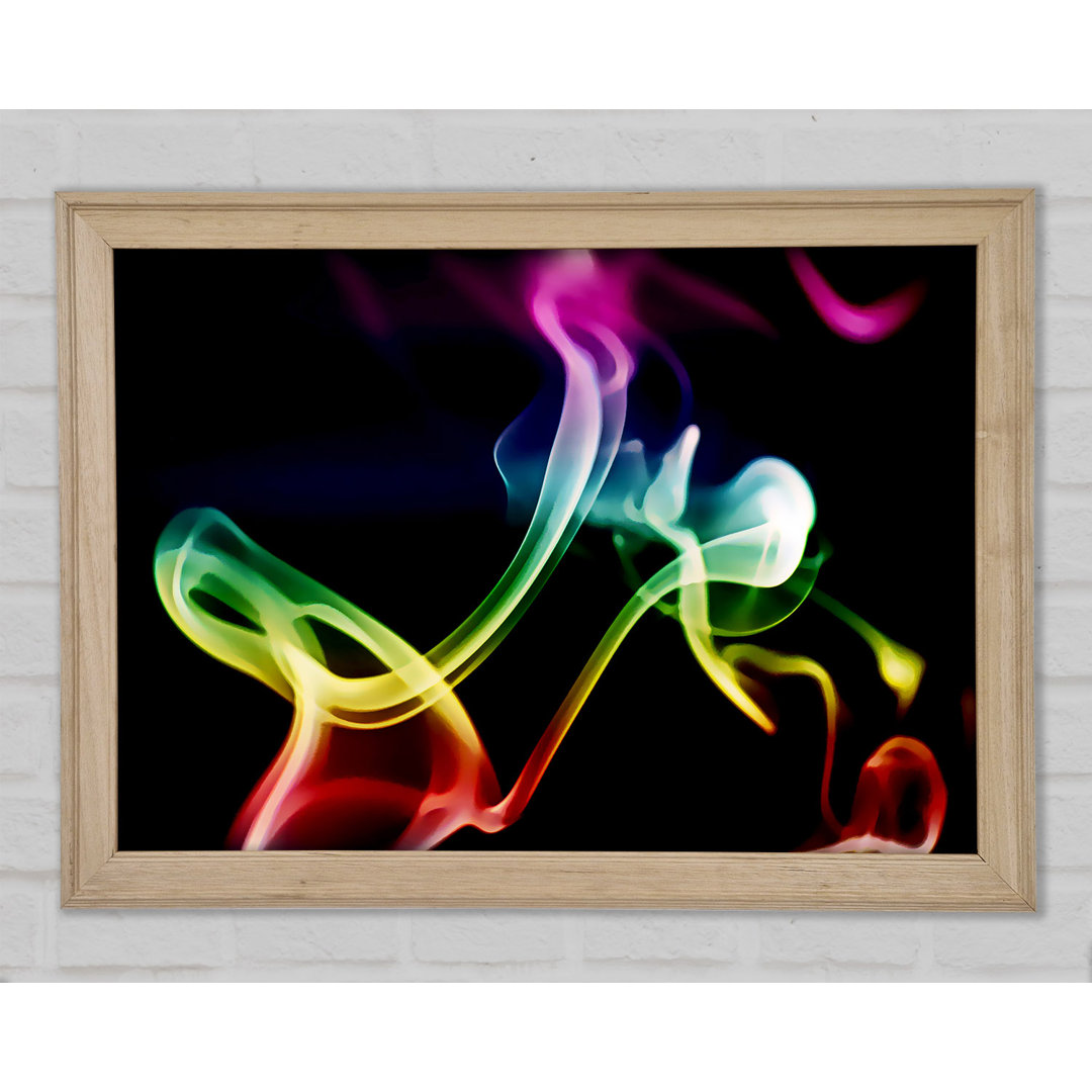 Rainbow Smoke On Black - Einzelner Bilderrahmen Kunstdrucke