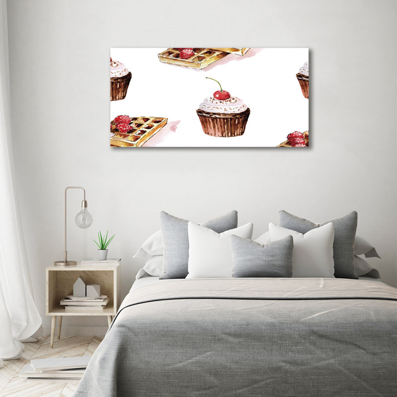 Dessert 1 Piece Wrapped Canvas Wall Art, 70cm H x 140cm W, No Frame