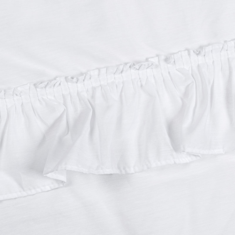 Ellis Tailored 56'' W Cafe Curtain, White, 56" W x 30" L