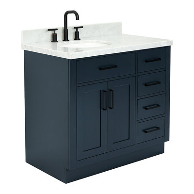 ARIEL HEPBURN 37 IN RIGHT OFFSET RECTANGULAR SINK VANITY 1,5 IN