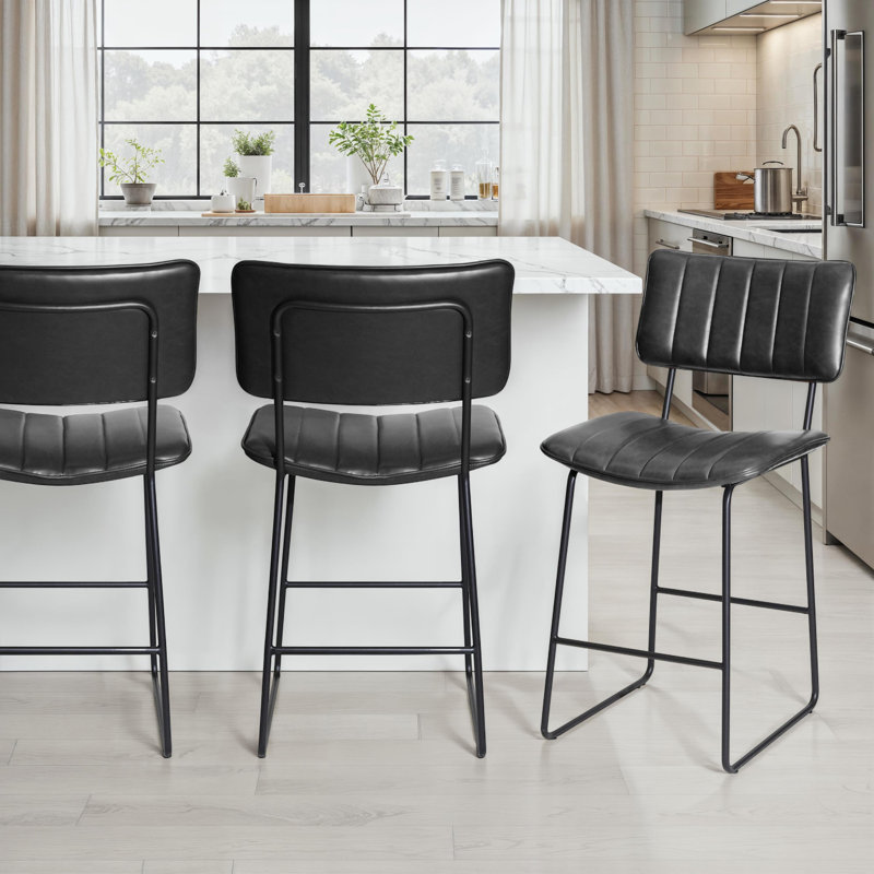 Andoche Stool, Counter Stool (24" Seat Height), Black