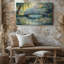 Impression sur toile Serene Garden Blue Bridge Water Lily-129652612