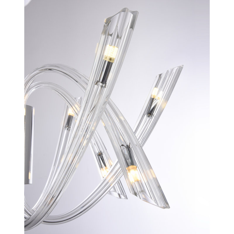 Lustre en chrome soufflé à la main à 12 lumières Edmore
