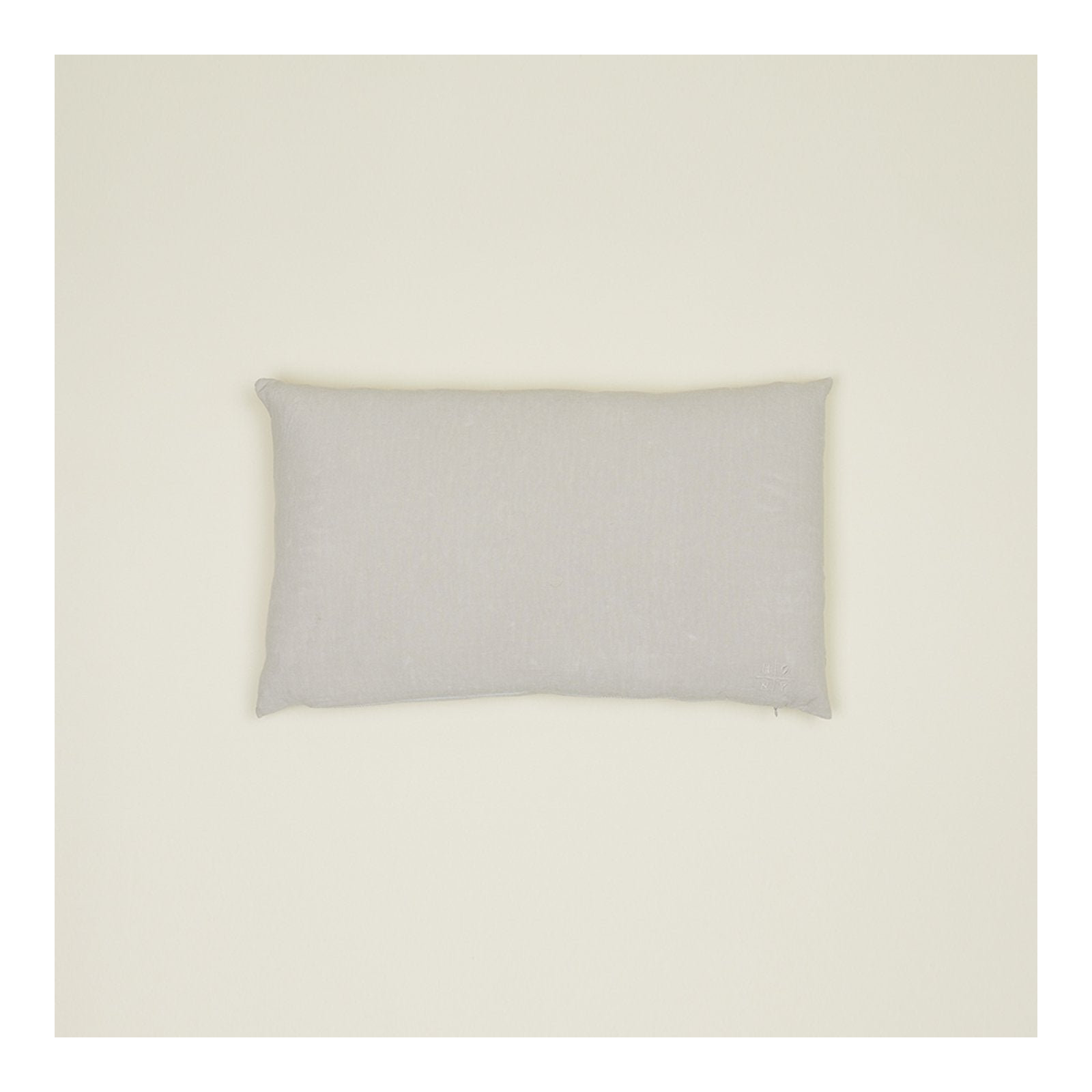 Simple Embroidered Linen Throw Pillow, Light Gray, Rectangle 12" H x 22" W