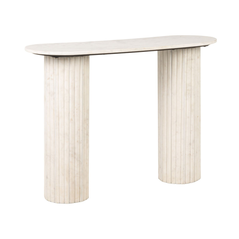 Console en marbre avec base colonne cannelée