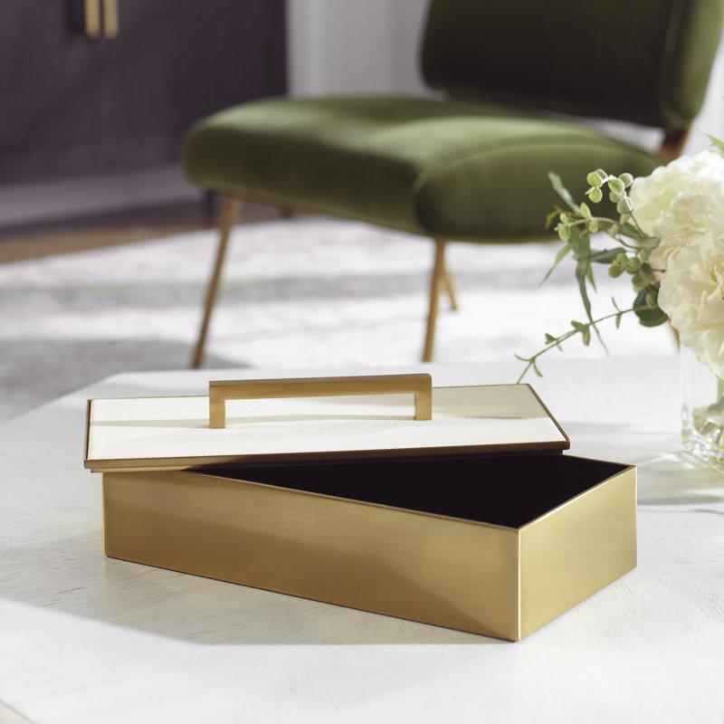 Wessex Decorative Box, White/Gold