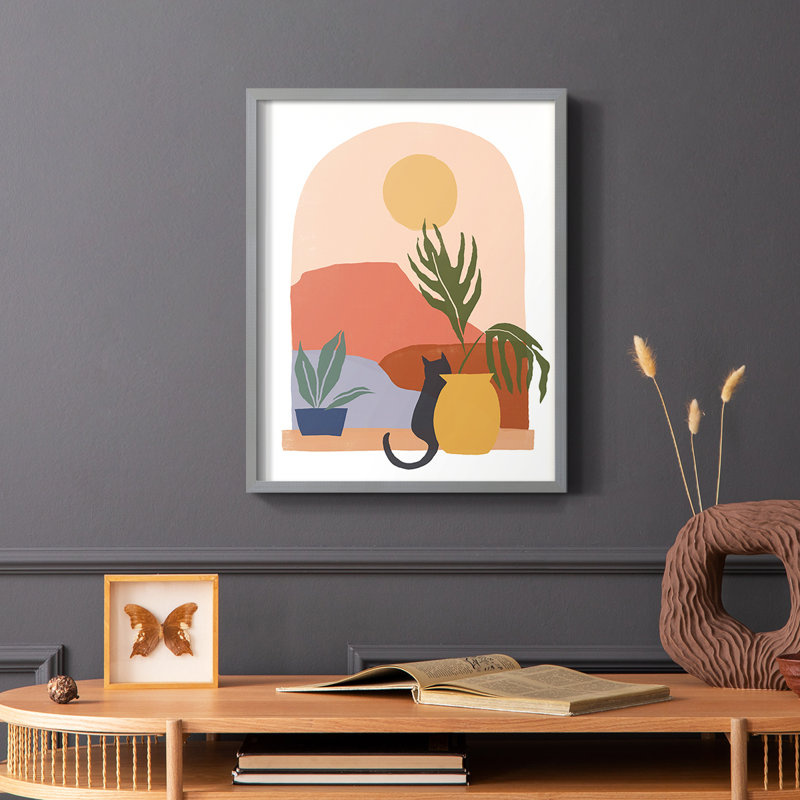 Papier, scène I, reproduction encadrée - bois massif, Gris, H 10 po x l 8 po