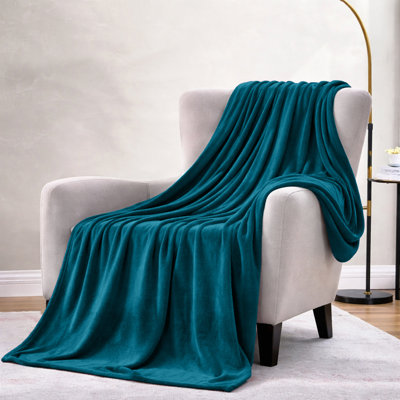 Oxford Reversible Flannel Fleece Blanket – Soft Plush Throw