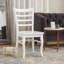 Ensemble de 2 chaises d'appoint de salle à manger Beo, dossier échelle en bois blanc