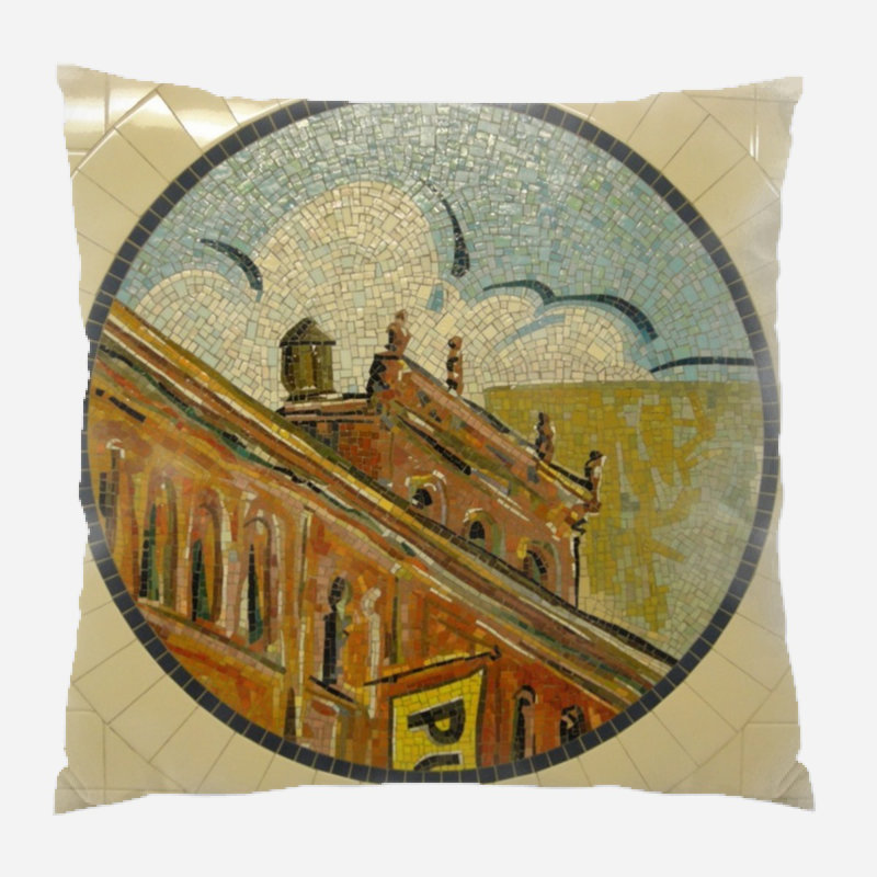 Coussin mosaïque, Intérieur