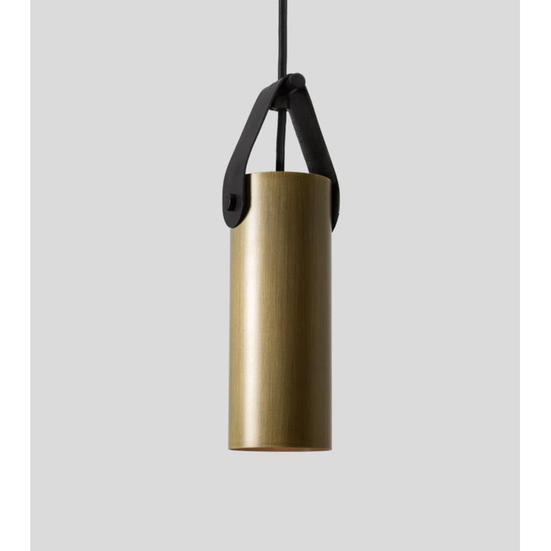 Spero Pendant, Black, Distressed Brass, No