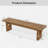 63-Inch Bench, Solid Wood Entryway Bench