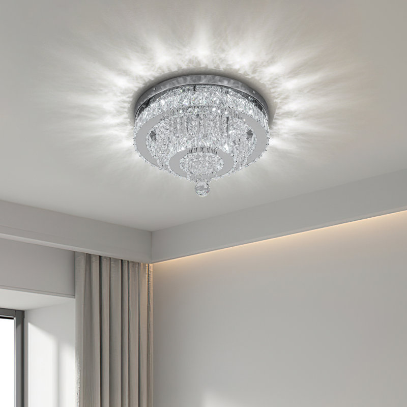 2-Light Round 30cm Elegant Crystal Ceiling Light