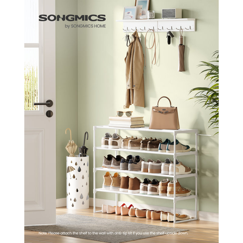 Bladwell 10 Pair Shoe Rack, 72cm H x 92cm W x 30cm D, White