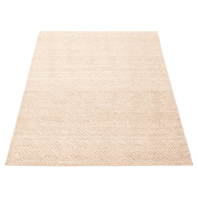 Tapis unique brun clair de 5 pi 3 po x 7 pi 7 po Sienna