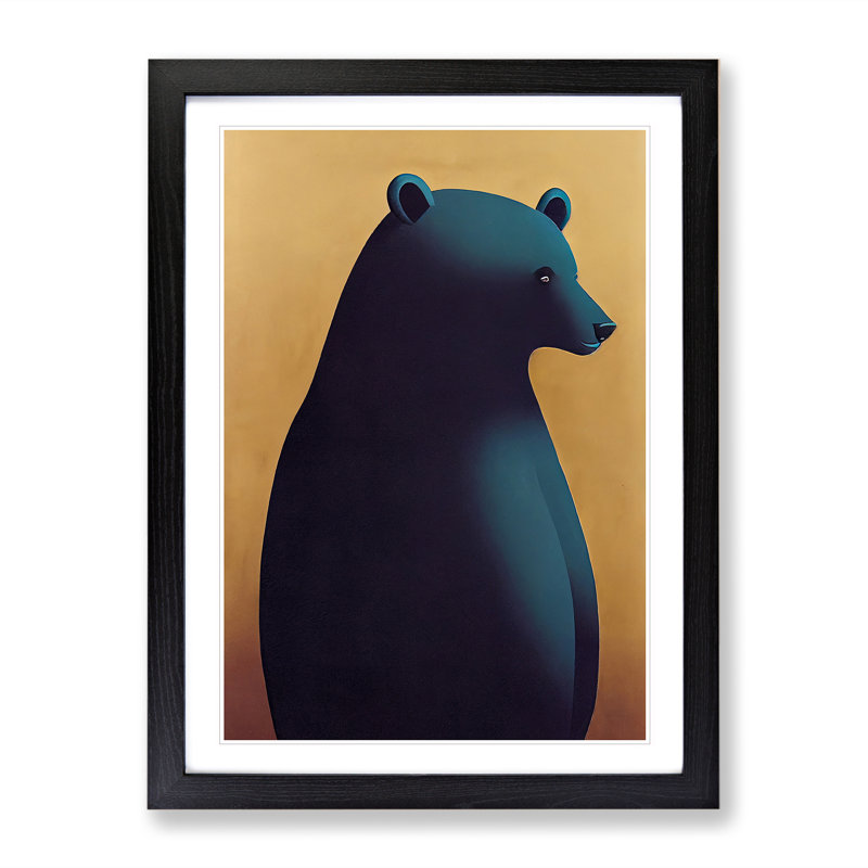 Peaceful Bear - Single Picture Frame Print, 46cm H x 34cm W x 2cm D, Black Framed