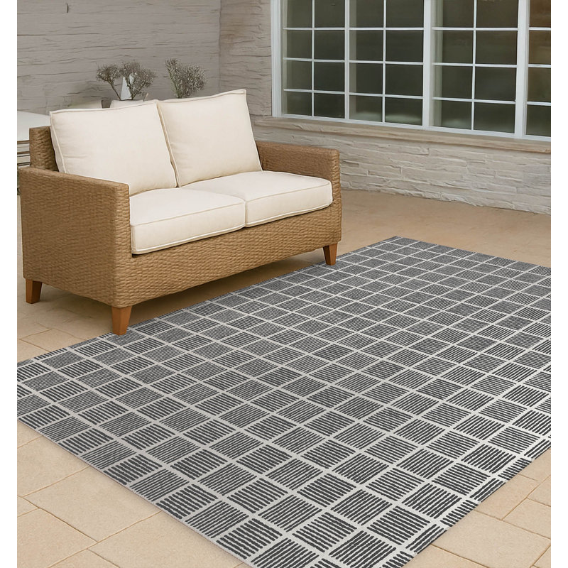 Tapis d'extérieur antidérapant Tally Blocks, Rectangulaire 2 pi x 3 pi
