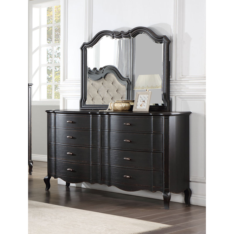 Miroir, finition noire antique