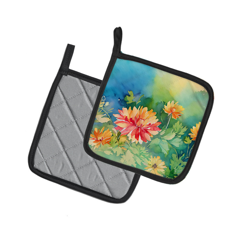 Caroline's Treasures Floral Polyester Potholder Set