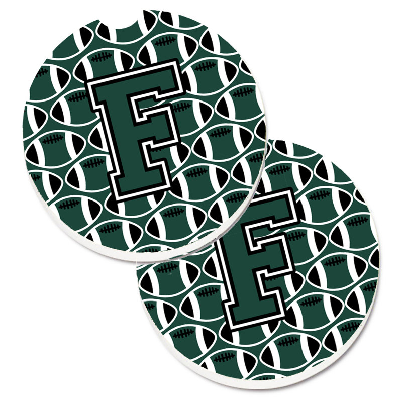 Sous-verre de football, F, Vert / blanc