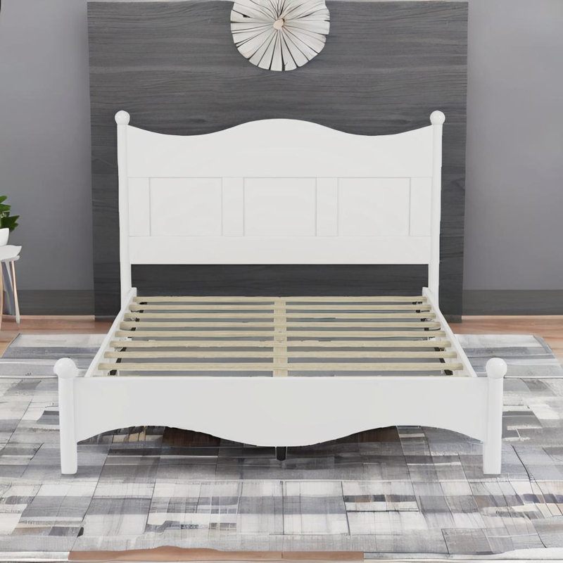 Base de lit plateforme grand, Blanc