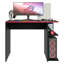 Bureau d'ordinateur de jeu compact avec 2 tablettes, gestion des câbles et grand support pour écran-318458775