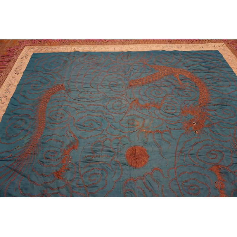 Antique Chinese Textile Rug 6' x 7'