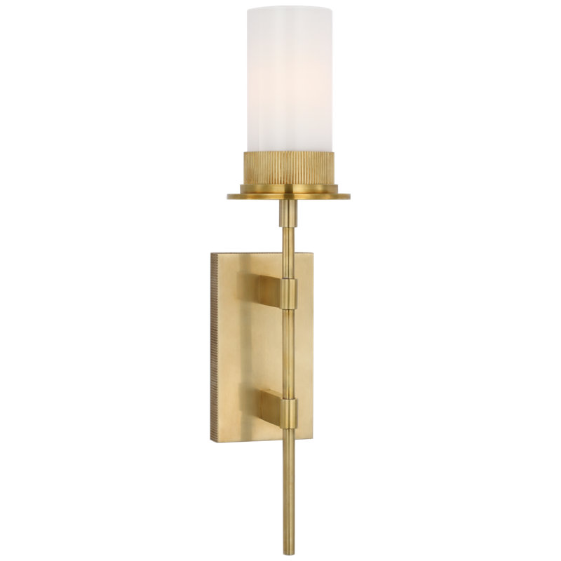 Beza 1 - Light Wallchiere, White, Antique Brass