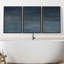 "Abstrait bleu, paysage, moderne, minimaliste, bleu marine, gris, nature, désert, moderne, froid" - 3 pièces-99077766-99077765