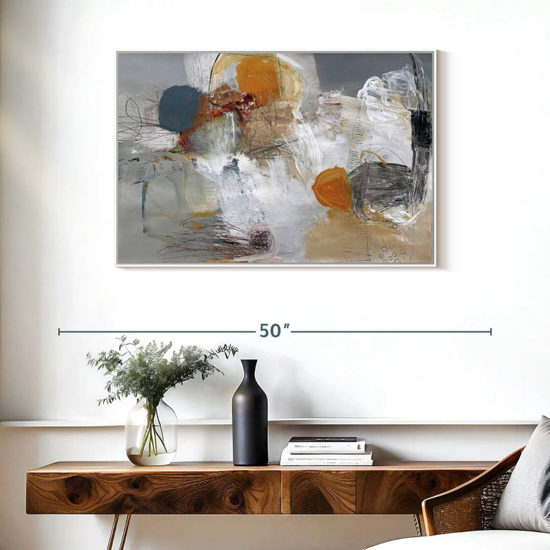 Décollage, Cadre flottant blanc, 37 po x 25 po