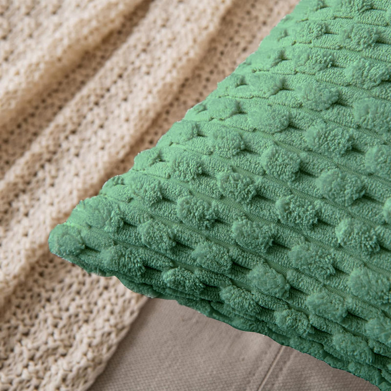 Housse de coussin Cozy 2 pièces, 20 po x 20 po, Vert foncé