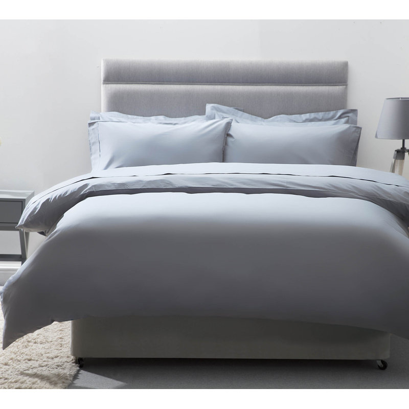 200 TC Egyptian Quality Cotton Duvet Cover Set, Single Duvet Cover + 1 Standard Pillowcase, Platinum
