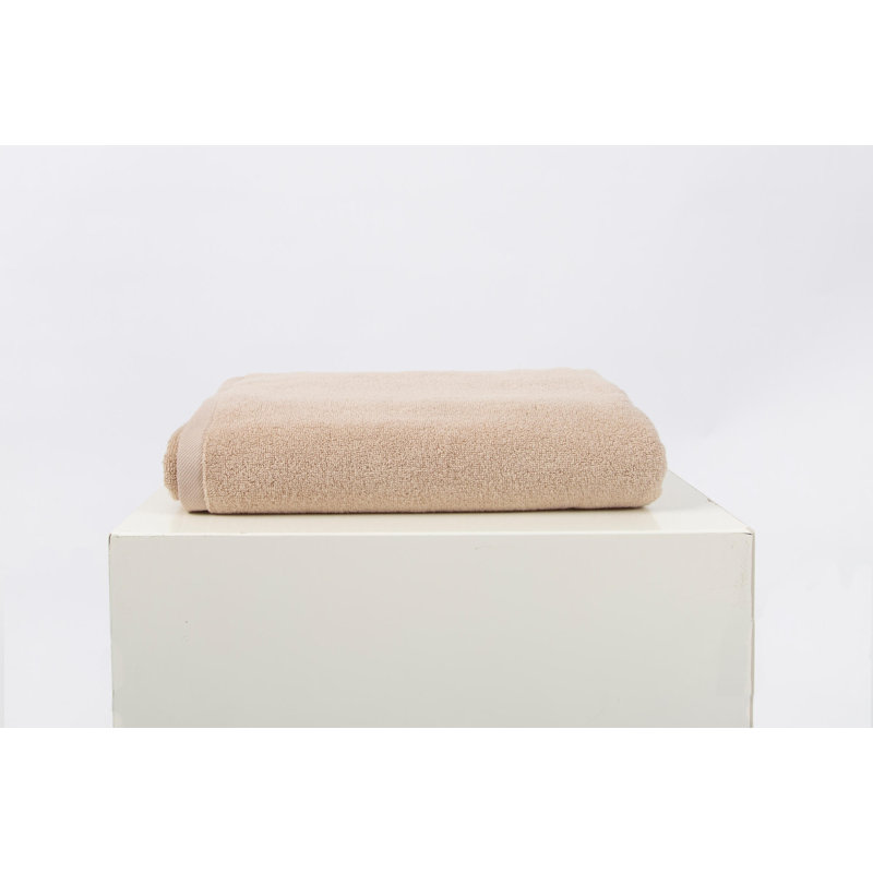Luxueuse serviette de bain 100% coton, beige, 27,6 po x 51,2 po | Super absorbant 455 g / m² | Lavable à la machine à 140 ° F, repassable | Parfait pour le spa, la maison et les jours de plage, conception douce et durable