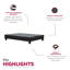 Base de lit tapissier Modern Bed, base de lit en bois, gris foncé
