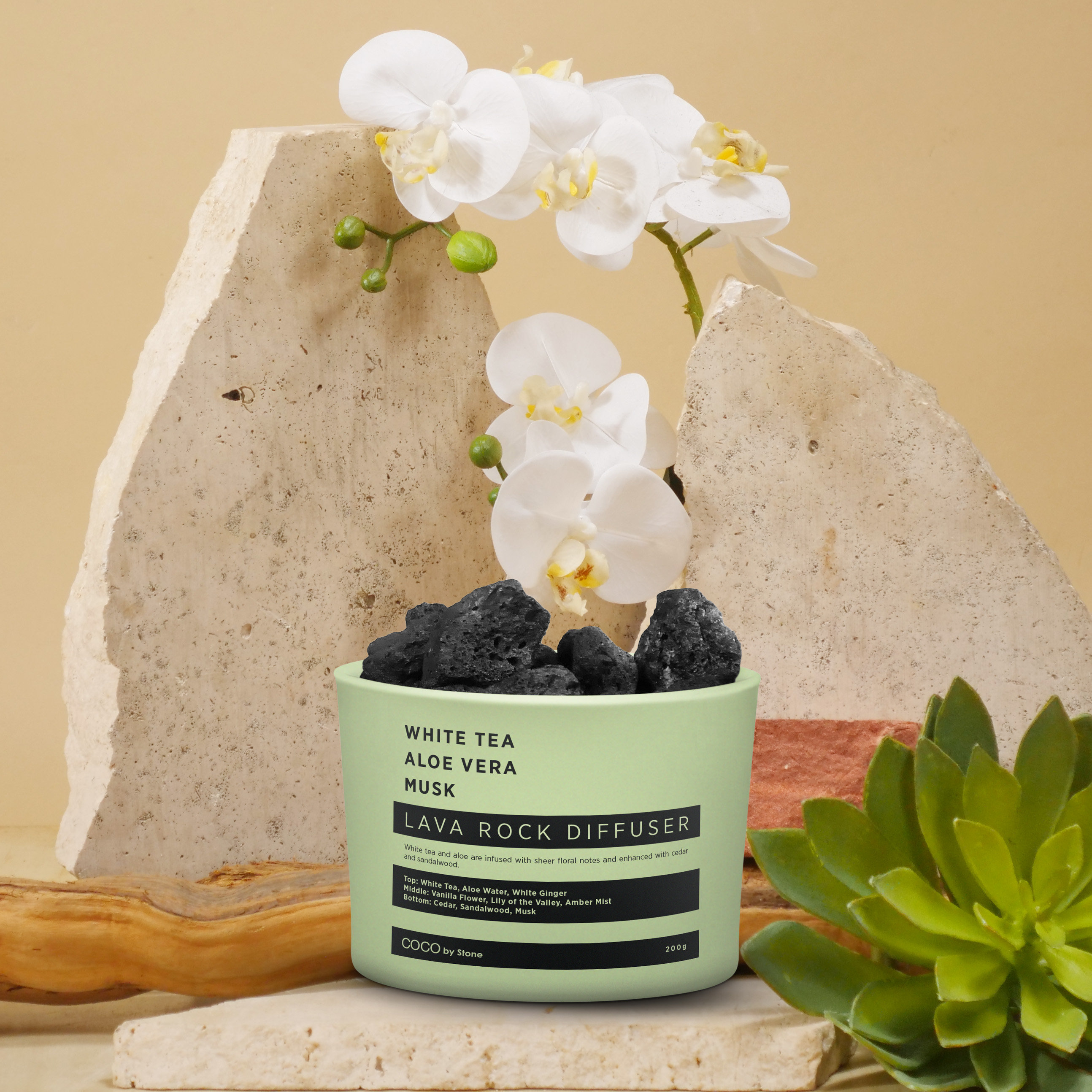 Ebern Designs Lava Rock Diffuser - White Tea | Aloe Vera | Musk | Wayfair