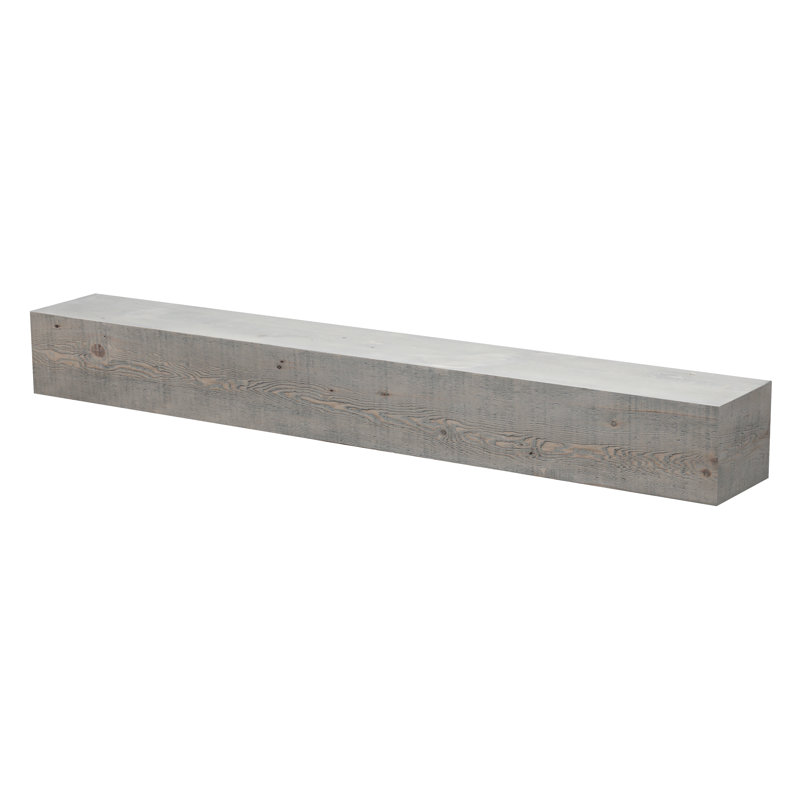 Beam Wood Fireplace Mantel Shelf, 72", Driftwood