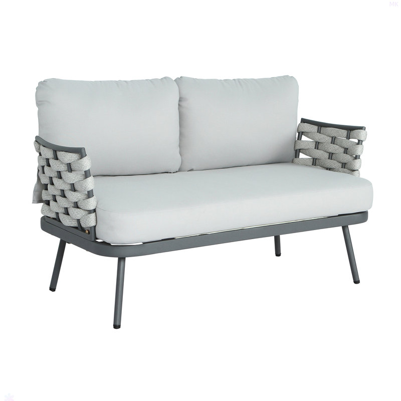 Causeuse et table en acier Mariano, Gris / Gris