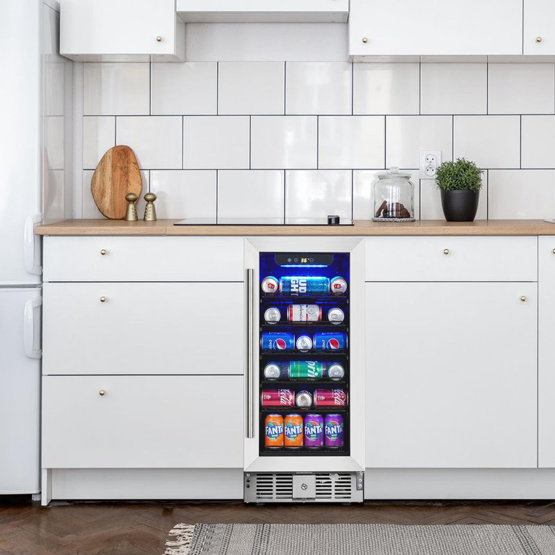 Babevy 22.52'' 18 Bottle and 115 Can Dual Zone Free-standing Wine & Beverage Refrigerator