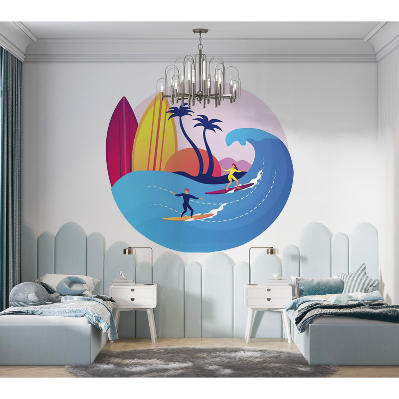 Papier peint de qualité supérieure - Surfing Paradise, L 96 po x l 120 po
