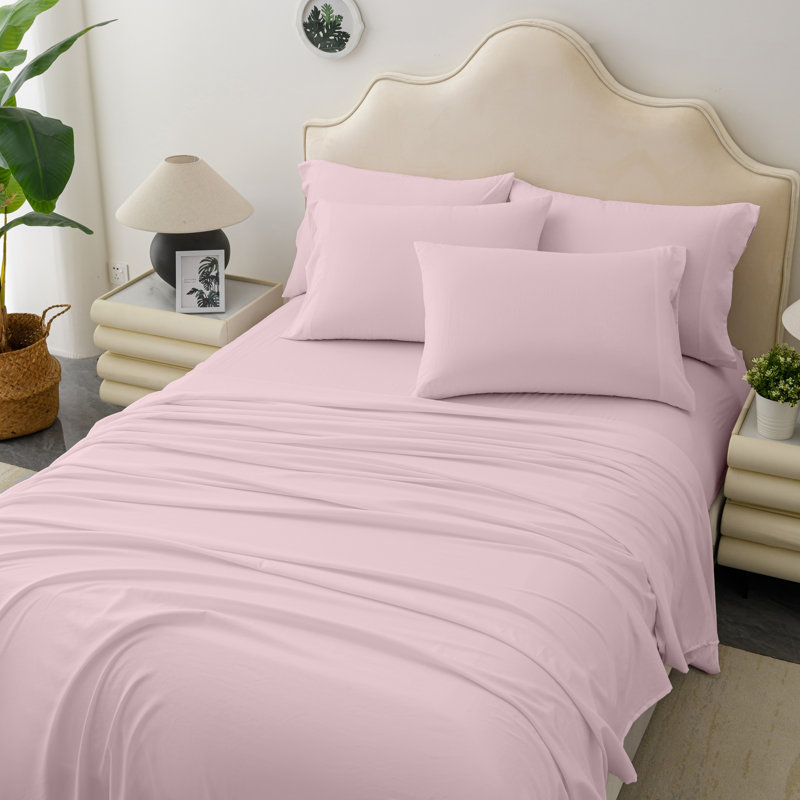 Microfiber Sheet Set, Twin with 2 Pillowcases , Blush