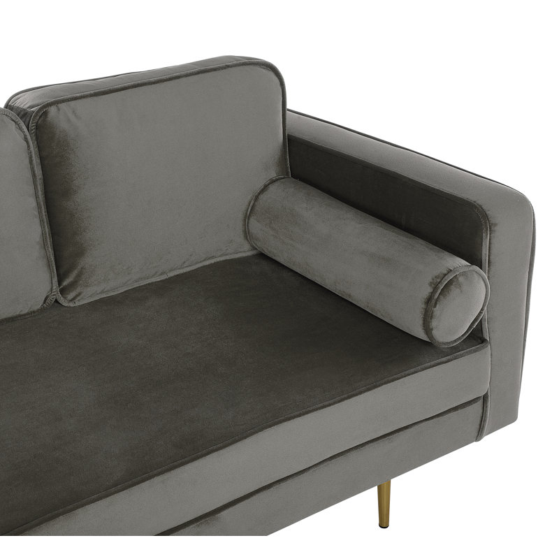 Dan Velvet Chaise Lounge, Right Hand Facing, Grey