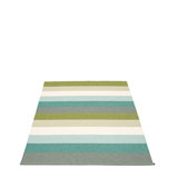 Molly Striped Area Rug in Forest Green/Gray/Blue