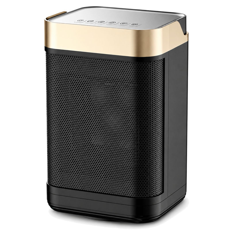 Chauffage d'appoint en céramique – Chauffage PTC 1500 W avec deux niveaux de puissance, protection contre la surchauffe et interrupteur anti-basculement, conception compacte et portable pour chambre, bureau et petits espaces