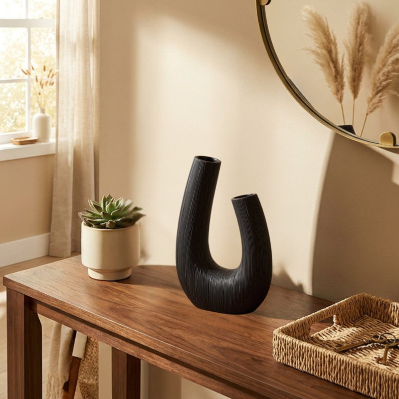 Vase Elara 12 po Elara, 12 inch U Shape, Noir