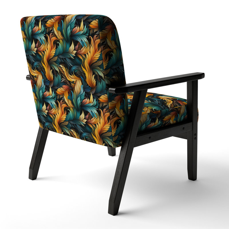Fauteuil d'appoint rembourré Glam Orange et bleu sarcelle Avian Elegance