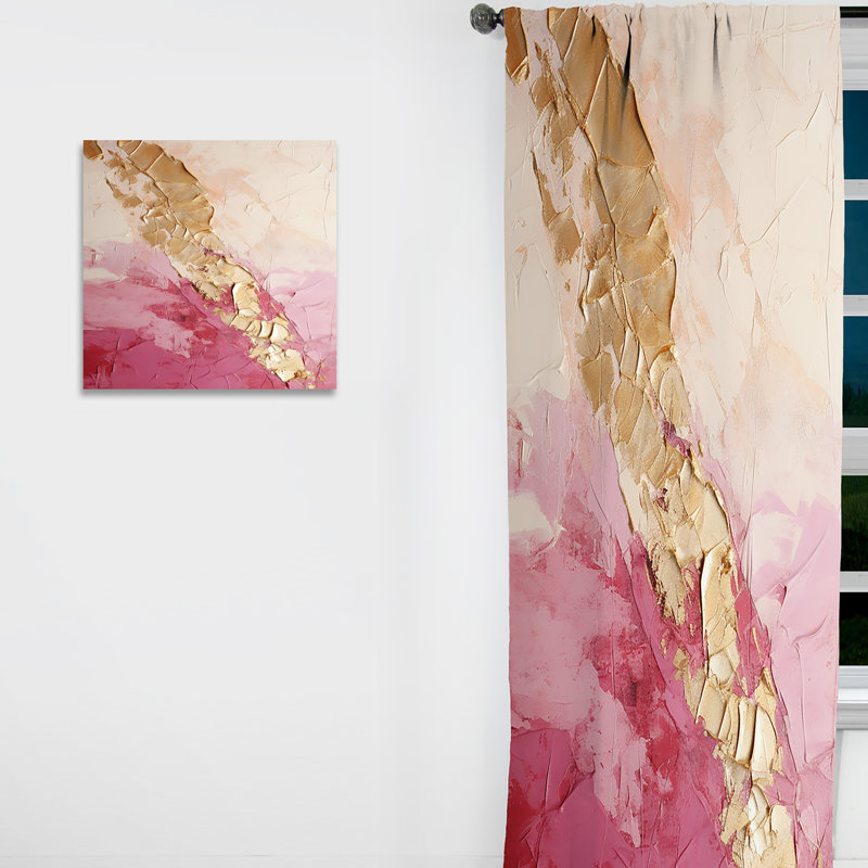 «Pink Minimalisme Potteries I» - Rideau moderne - Velours obscurcissant - 1 panneau, L 52 po x L 90 po