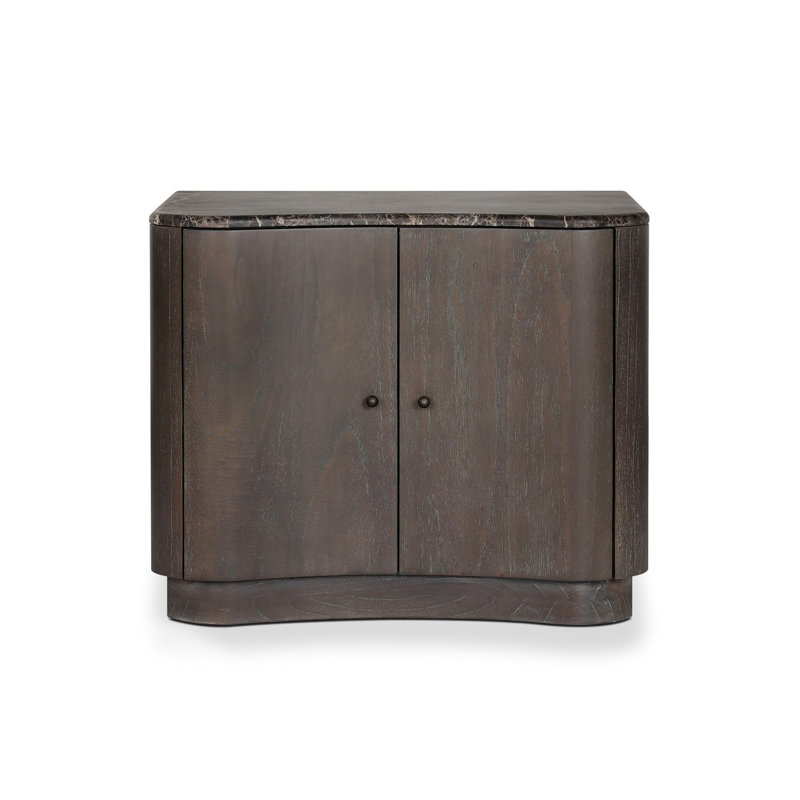 Boa Nightstand-Sandy Mindi Veneer, Espresso Mindi Veneer