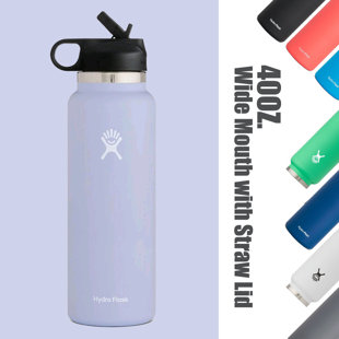 Hydro Flask 32OZ Wide Mouth 2.0 Water Bottle, Straw Lid, Multiple Colors -  Fog, New Design 