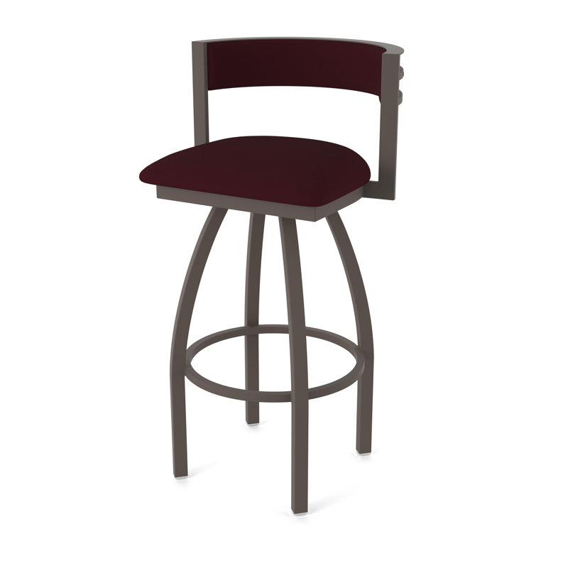 Tabouret Artémis, Vinyle - bordeaux Canter, Bronze, Tabouret de bar (siège d'une hauteur de 36 po)